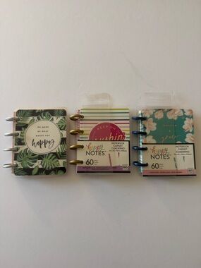 The Happy Planner Pocket Notebooks - Green Leaf, Multicolor Stripe, Teal Floral